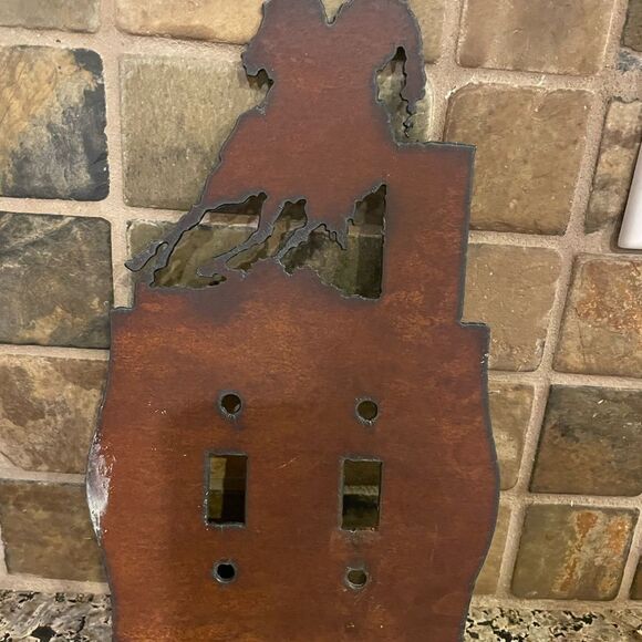 Metal Art Cowboy Double Light Switch Plate - Picture 2 of 16